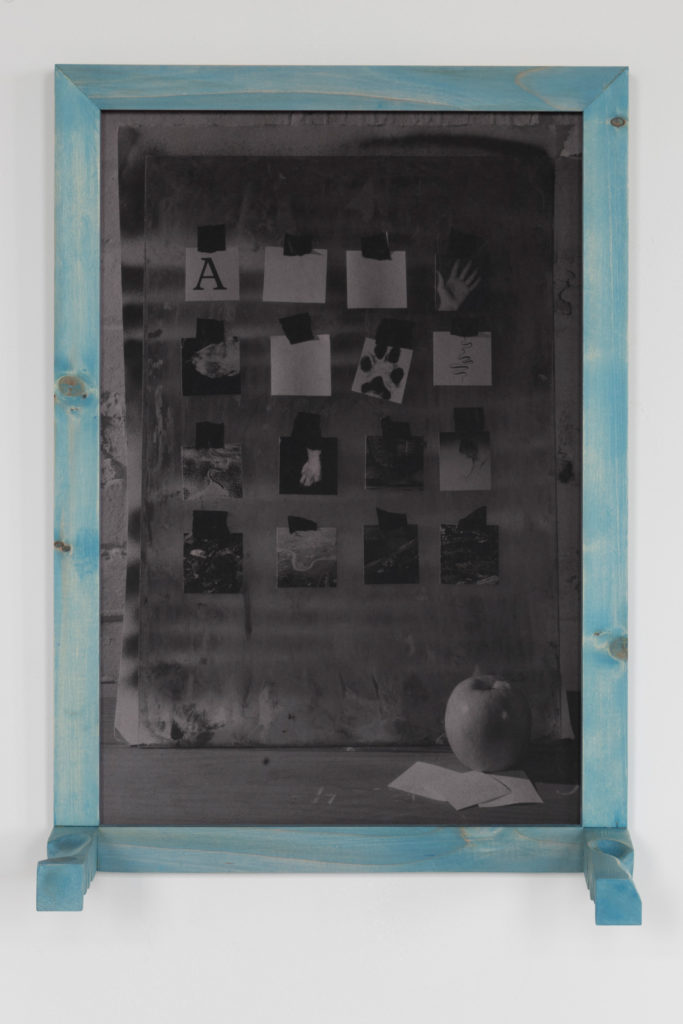 Luke Kindle, _Orthographies,_ 2019. Inkjet print with hand-carved artist’s frame, 21 x 15 x 7 inches