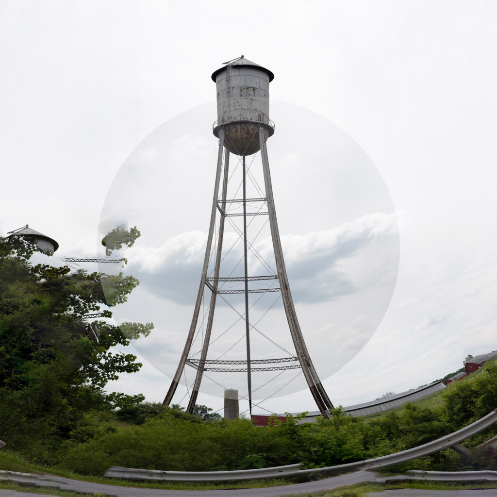 Kent Krugh, _Watertower Near Lima,_ 2019. Archival pigment print, 30 x 30 inches