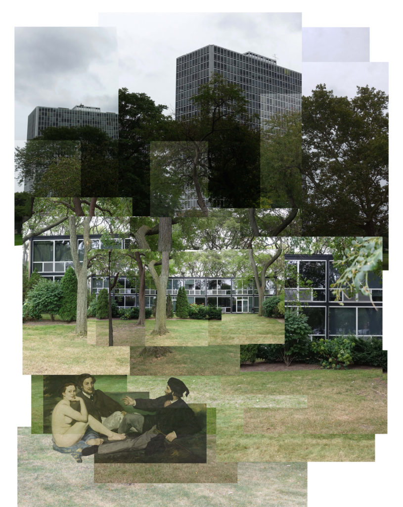 Patrizio Martinelli, _Detroit. Urbs in Horto,_ 2019. Digital collage, 28½ x 20¾ inches