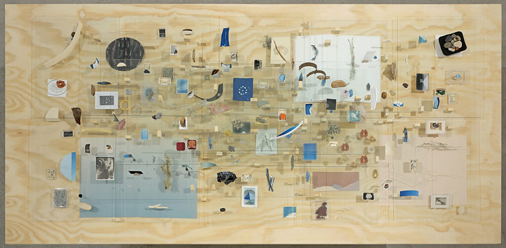Carnegie Natural Fictions 5 McFarland alluvial fan, strange attractor (archive) gm afsa 60x96x48in wood, glass, ceramic, various fabricated and found materials and objects 2008 2024