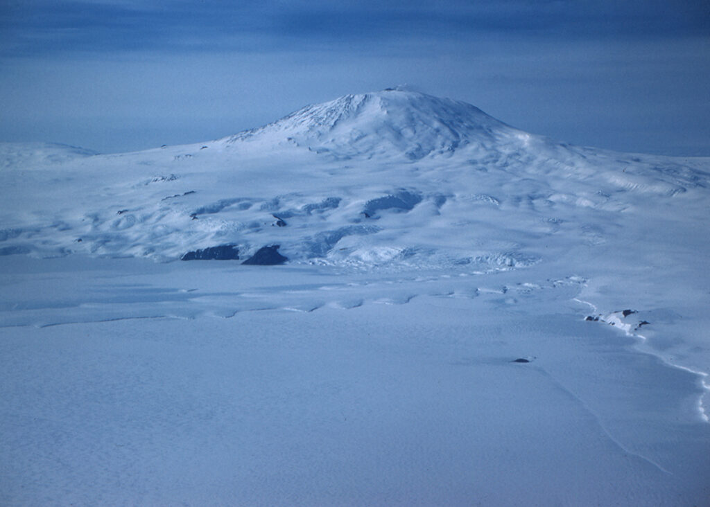Ron Tisue, _View of Mt. Erebus, Edge of Ross_, 1958. Digital chromogenic print, 11 × 14 inches. Courtesy of the artist Century Design Tisue 1 View Of Mt Erebus Edge Of Ross, FotoFocus
